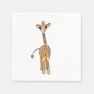Giraffe, safari-dieren servet