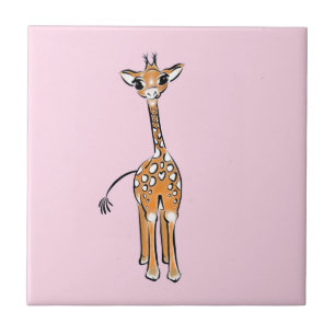 Giraffe, safari-dieren tegeltje