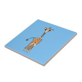 Giraffe, safari-dieren tegeltje (Zijkant)