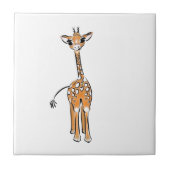 Giraffe, safari-dieren tegeltje (Voorkant)