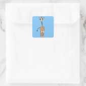 Giraffe, safari-dieren vierkante sticker (Tas)