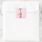 Giraffe, safari-dieren vierkante sticker (Tas)