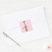Giraffe, safari-dieren vierkante sticker (Envelop)