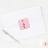 Giraffe, safari-dieren vierkante sticker (Envelop)