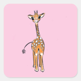 Giraffe, safari-dieren vierkante sticker