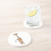 Giraffe, safari-dieren zandsteen onderzetter (Zijkant)