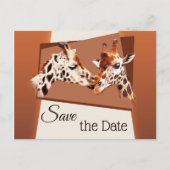 Giraffe Safari Dierenpark Save the Date Ansichtkaa Aankondigingskaart (Voorkant)