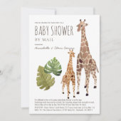 Giraffe Safari Genderneutraal Baby shower per post Kaart (Voorkant)