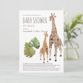 Giraffe Safari Genderneutraal Baby shower per post Kaart (Staand voorkant)