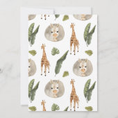 Giraffe Safari Genderneutraal Baby shower per post Kaart (Achterkant)