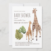 Giraffe Safari Genderneutraal Virtual Baby shower Kaart (Voorkant)