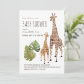 Giraffe Safari Genderneutraal Virtual Baby shower Kaart (Staand voorkant)
