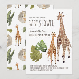 Giraffe Safari Genderneutraal Virtual Baby shower Kaart