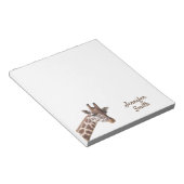 Giraffe Safari gepersonaliseerde naam Notitieblok (Schuin)