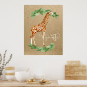 Giraffe Safari Geslachtsneutrale Kinderkamer Kunst Poster (Keuken)