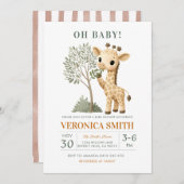 Giraffe Safari Jungle Baby Shower  Kaart (Voorkant / Achterkant)