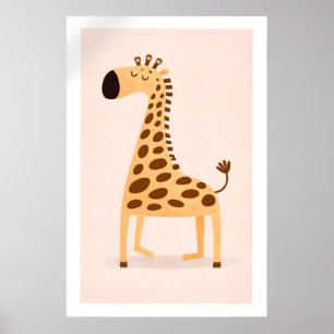 Giraffe Safari-kinderkamerprint, minimalistische B Poster