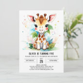 Giraffe Safari Magic Adventure Verjaardagsuitnodig Kaart (Staand voorkant)