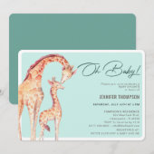 Giraffe Safari Neutraal Baby shower Kaart (Voorkant / Achterkant)