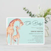 Giraffe Safari Neutraal Baby shower Kaart (Staand voorkant)