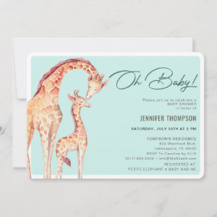 Giraffe Safari Neutraal Baby shower Kaart