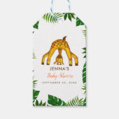 Giraffe Safari Oerwoud Baby shower Cadeaulabel (Voorkant)