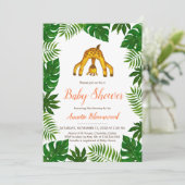 Giraffe Safari Oerwoud Baby shower Kaart (Staand voorkant)