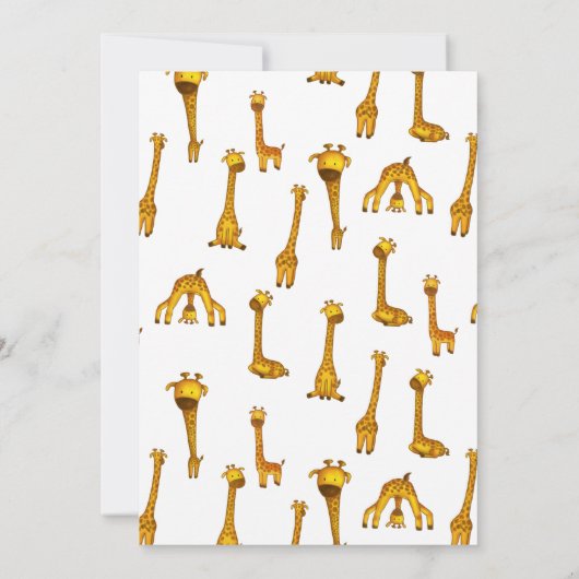 Giraffe Safari Oerwoud Baby shower Kaart (Achterkant)