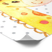 Giraffe Safari Oerwoud Cute Baby Nursery Gift Poster (Hoek)
