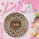 Giraffe safari over verjaardag papieren bordje (Feest)