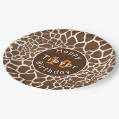Giraffe safari over verjaardag papieren bordje (Gekanteld)