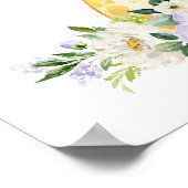 Giraffe, Safari, paarse bloemen, genderneutraal Poster (Hoek)