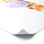 Giraffe, Safari, Paarse Bubble Gum, Genderneutraal Poster (Hoek)