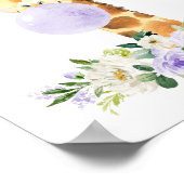 Giraffe, Safari, Paarse Bubble Gum, Genderneutraal Poster (Hoek)