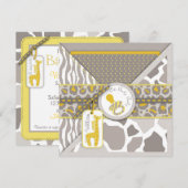 Giraffe Safari Pacifier Couples Baby shower Kaart (Voorkant / Achterkant)