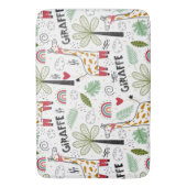 Giraffe Safari - palmboom, regenboog, doodle Badmat (Voorkant Verticaal)