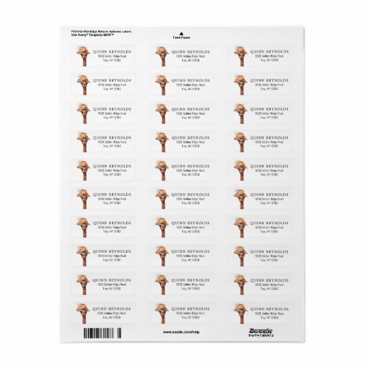 Giraffe Safari | Return Address Label (Full Sheet)
