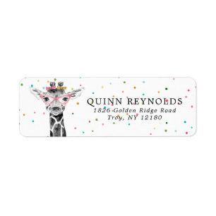 Giraffe Safari   Return Address Label