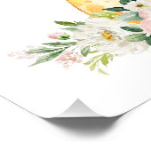 Giraffe, Safari, roze bloemen, meisjessery Foto Afdruk (Hoek)