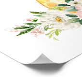 Giraffe, Safari, roze bloemen, meisjessery Poster (Hoek)