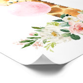 Giraffe, Safari, roze bubble gum, Girl Nursery Poster (Hoek)