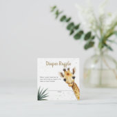 Giraffe Safari Sage Groene Luier Raffle Ticket Informatiekaartje (Staand voorkant)