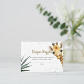 Giraffe Safari Sage Groene Luier Raffle Ticket Informatiekaartje (Staand voorkant)