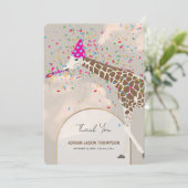 Giraffe Safari Theme Baby Foto aankondiging (Staand voorkant)