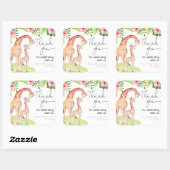 Giraffe safari tropisch meisje verlaat baby shower vierkante sticker (Vel)