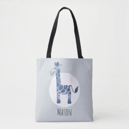 Giraffe Safari van de Waterverf van de jongen Tote Bag