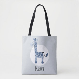 Giraffe Safari van de Waterverf van de jongen Tote Bag