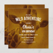 Giraffe Safari Verjaardagsfeest Kaart (Voorkant / Achterkant)