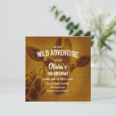 Giraffe Safari Verjaardagsfeest Kaart (Staand voorkant)