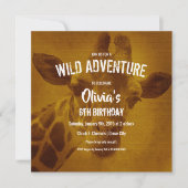 Giraffe Safari Verjaardagsfeest Kaart (Voorkant)